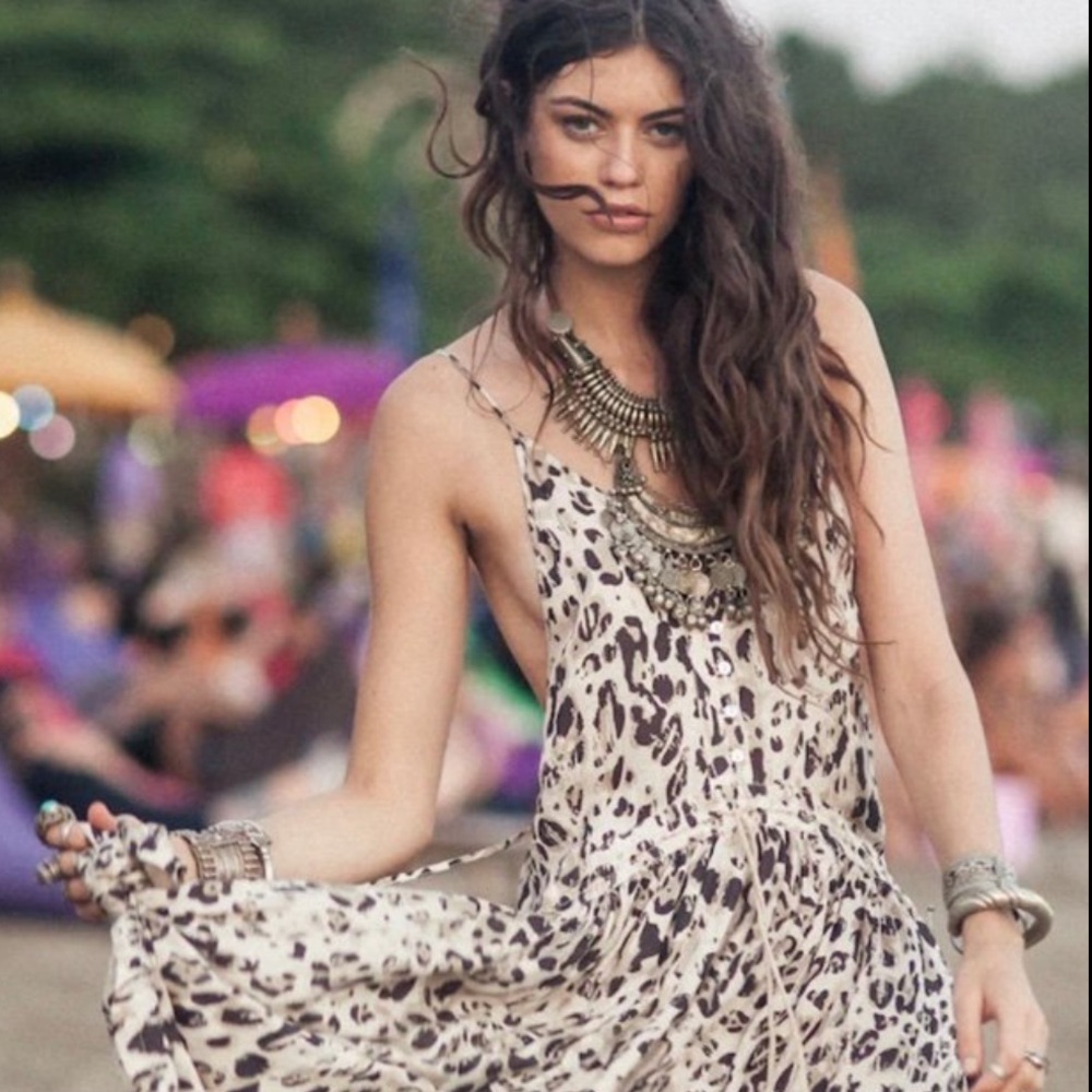 Spell WILD ONES halter XS “Vintage” leopard dress